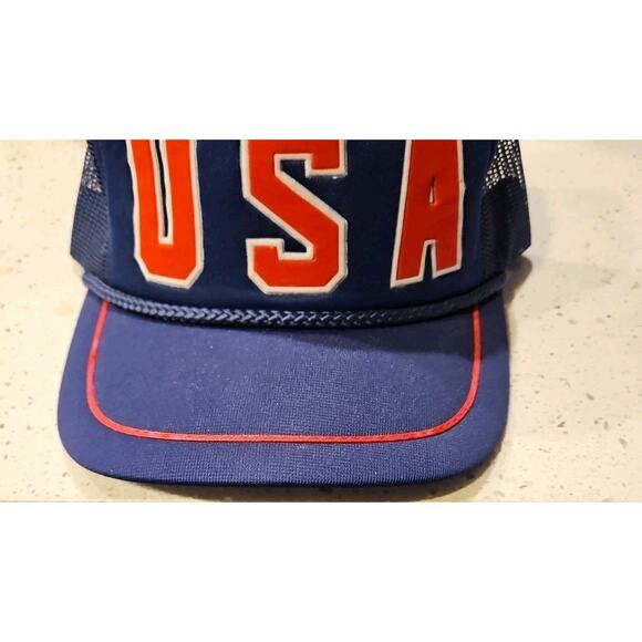 Vintage 1988 USA Olympics Drew Pearson Snapback Trucker\ Rope Hat Cap VG Cond - Picture 2 of 5